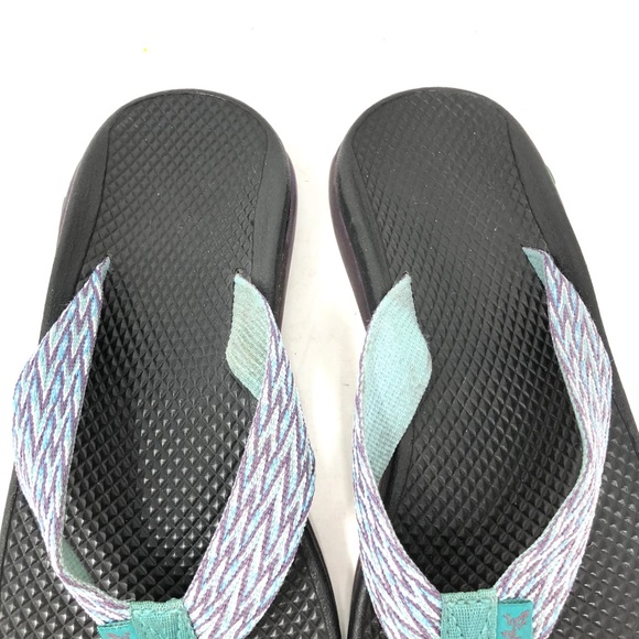 CHACO Ecotread Purple Teal Thong Flip Flop Sandals - Picture 5 of 8